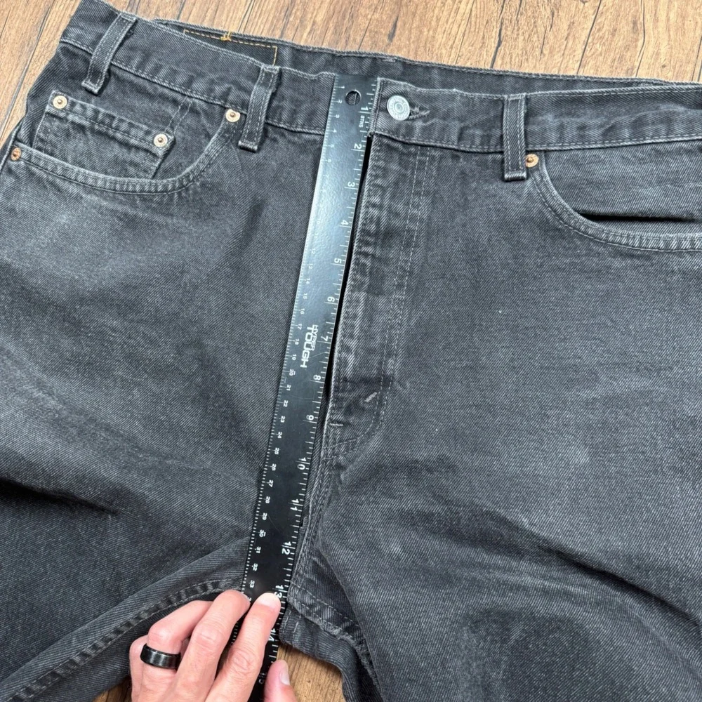 Vtg 90s Levis 505 Jeans Mens 38x30 (36x30) Black Faded Straight Leg Made in USA